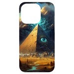 Mystic Blue Pyramid Art iPhone 14 Pro Black UV Print Case