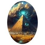 Mystic Blue Pyramid Art UV Print Acrylic Ornament Oval