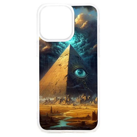 Mystic Blue Pyramid Art iPhone 15 Plus TPU UV Print Case from ArtsNow.com Front