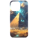 Mystic Blue Pyramid Art iPhone 15 Pro Max Black UV Print PC Hardshell Case