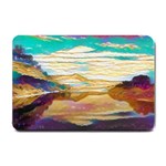 Vibrant Sunset Over Serene Lake Small Doormat