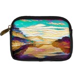 Vibrant Sunset Over Serene Lake Digital Camera Leather Case