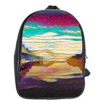 Vibrant Sunset Over Serene Lake School Bag (Large)