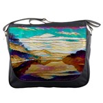 Vibrant Sunset Over Serene Lake Messenger Bag