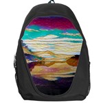 Vibrant Sunset Over Serene Lake Backpack Bag