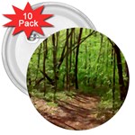 Peaceful Green Forest Walk 3  Buttons (10 pack) 