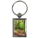 Peaceful Green Forest Walk Key Chain (Rectangle)