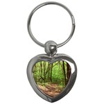 Peaceful Green Forest Walk Key Chain (Heart)