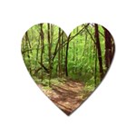 Peaceful Green Forest Walk Heart Magnet