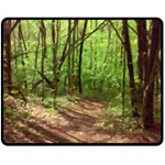 Peaceful Green Forest Walk Fleece Blanket (Medium)