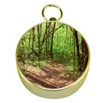 Peaceful Green Forest Walk Gold Compasses