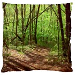 Peaceful Green Forest Walk Standard Premium Plush Fleece Cushion Case (One Side)