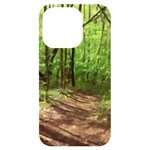 Peaceful Green Forest Walk iPhone 14 Pro Black UV Print Case