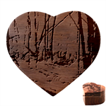 Peaceful Green Forest Walk Heart Wood Jewelry Box