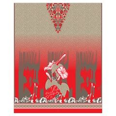 A Red And Beige Scarf With A Picture Of A Woman Holding A Tennis Racket Drawstring Pouch (XL) from ArtsNow.com Front