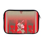 A Red And Beige Scarf With A Picture Of A Woman Holding A Tennis Racket Apple MacBook Pro 17  Zipper Case