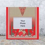 A Red And Beige Scarf With A Picture Of A Woman Holding A Tennis Racket White Box Photo Frame 4  x 6 