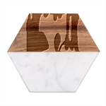 A Pair Of Shoes Sitting On Top Of A Floor Marble Wood Coaster (Hexagon) 