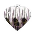 A Black And White Photo Of A Building Dog Tag Heart (One Side)