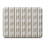 A White And Brown Striped Wallpaper With A Pattern Small Mousepad