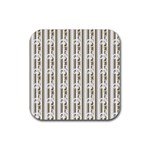 A White And Brown Striped Wallpaper With A Pattern Rubber Coaster (Square)