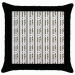 A White And Brown Striped Wallpaper With A Pattern Throw Pillow Case (Black)