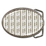 A White And Brown Striped Wallpaper With A Pattern Belt Buckles