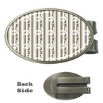 A White And Brown Striped Wallpaper With A Pattern Money Clips (Oval) 