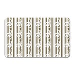 A White And Brown Striped Wallpaper With A Pattern Magnet (Rectangular)