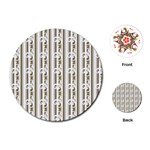 A White And Brown Striped Wallpaper With A Pattern Playing Cards Single Design (Round)