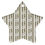 A White And Brown Striped Wallpaper With A Pattern Star Ornament (Two Sides)