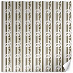 A White And Brown Striped Wallpaper With A Pattern Canvas 12  x 12 