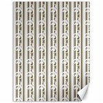 A White And Brown Striped Wallpaper With A Pattern Canvas 18  x 24 