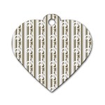 A White And Brown Striped Wallpaper With A Pattern Dog Tag Heart (One Side)