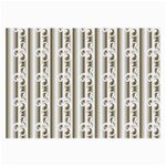 A White And Brown Striped Wallpaper With A Pattern Large Glasses Cloth (2 Sides)