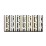 A White And Brown Striped Wallpaper With A Pattern Hand Towel