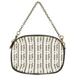 A White And Brown Striped Wallpaper With A Pattern Chain Purse (One Side)