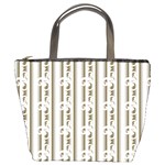 A White And Brown Striped Wallpaper With A Pattern Bucket Bag