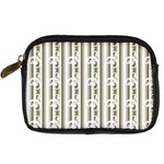 A White And Brown Striped Wallpaper With A Pattern Digital Camera Leather Case