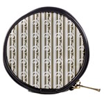 A White And Brown Striped Wallpaper With A Pattern Mini Makeup Bag