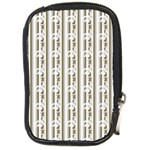 A White And Brown Striped Wallpaper With A Pattern Compact Camera Leather Case