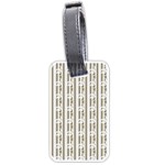 A White And Brown Striped Wallpaper With A Pattern Luggage Tag (one side)