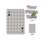 A White And Brown Striped Wallpaper With A Pattern Playing Cards 54 Designs (Mini)