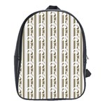 A White And Brown Striped Wallpaper With A Pattern School Bag (XL)