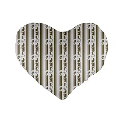 A White And Brown Striped Wallpaper With A Pattern Standard 16  Premium Heart Shape Cushions from ArtsNow.com Front