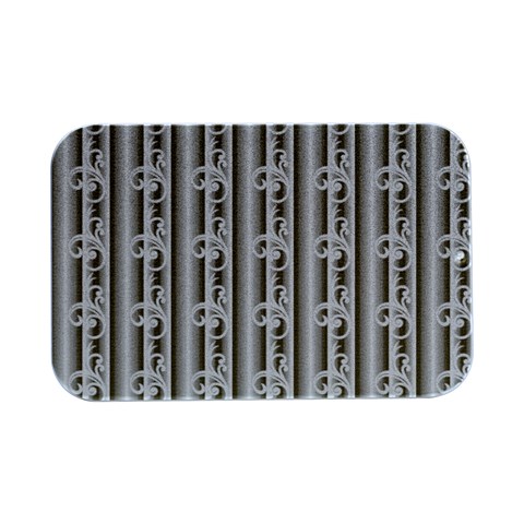 A White And Brown Striped Wallpaper With A Pattern Open Lid Metal Box (Silver)   from ArtsNow.com Front