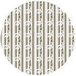 A White And Brown Striped Wallpaper With A Pattern Wooden Bottle Opener (Round)