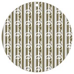 A White And Brown Striped Wallpaper With A Pattern UV Print Acrylic Ornament Round