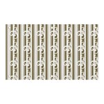 A White And Brown Striped Wallpaper With A Pattern Banner and Sign 5  x 3 