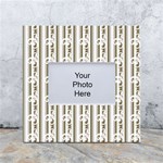 A White And Brown Striped Wallpaper With A Pattern White Box Photo Frame 4  x 6 